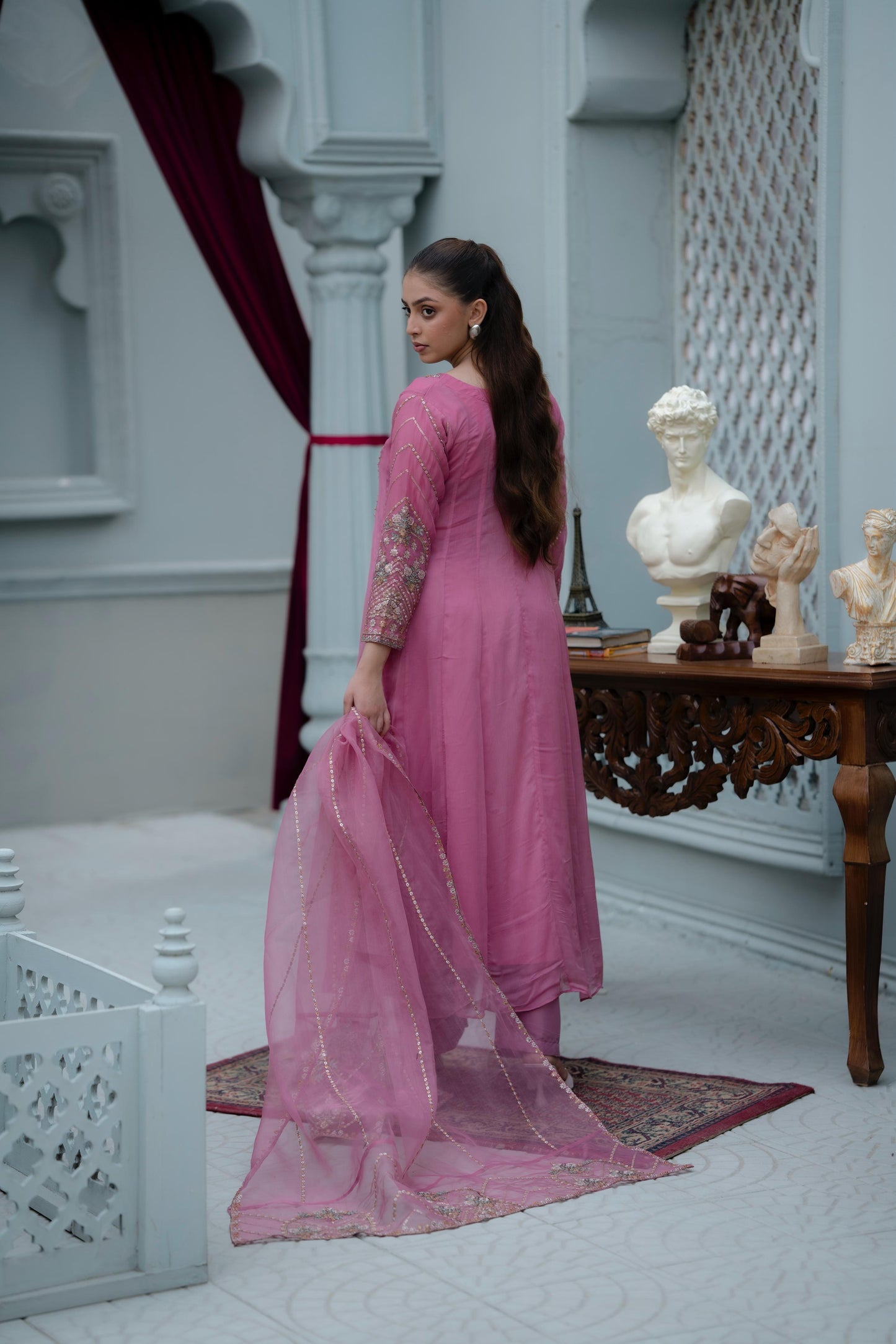 Gulabi Nazakat Crinkle Chiffon/Grip Silk 3pc